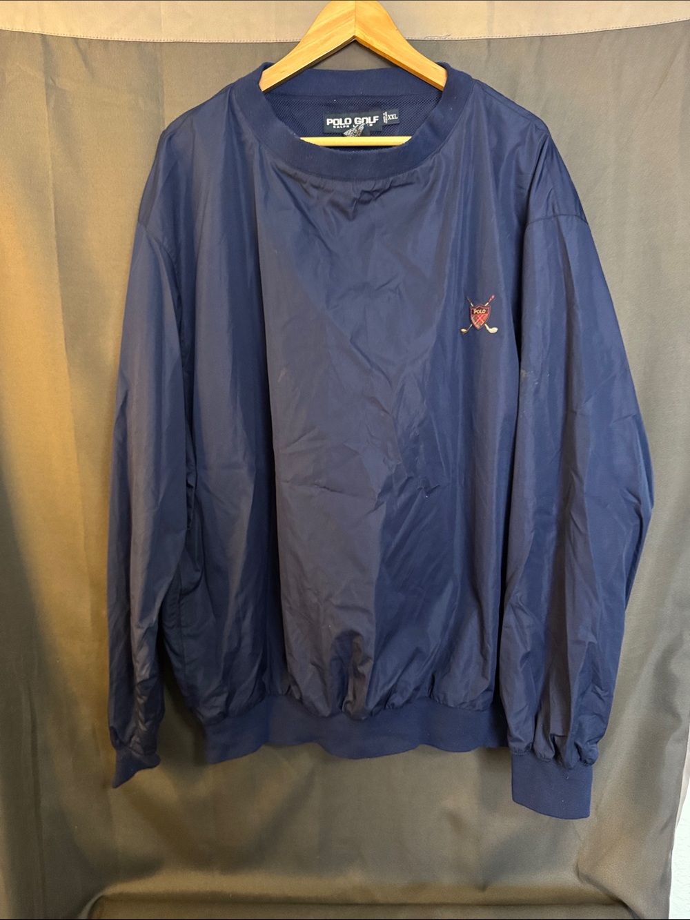 Pro Golf Polo brand Navy Pullover Windshirt with Golf Crest
